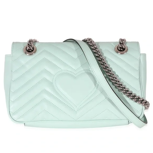 GUCCI GG Marmont Matelasse Leather Crossbody Bag Seafoam with original dustbag - Picture 2 of 15